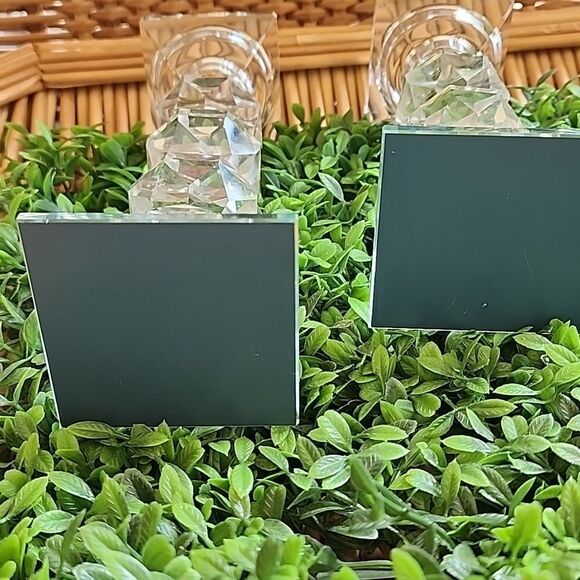 Faceted Crystal Ball Pillar Candlesticks - Picture 5 of 5